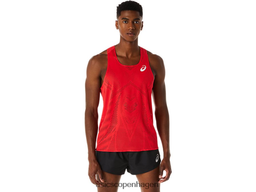 Asics actibreeze jacquard singlet elektrisk rød Z206F6130
