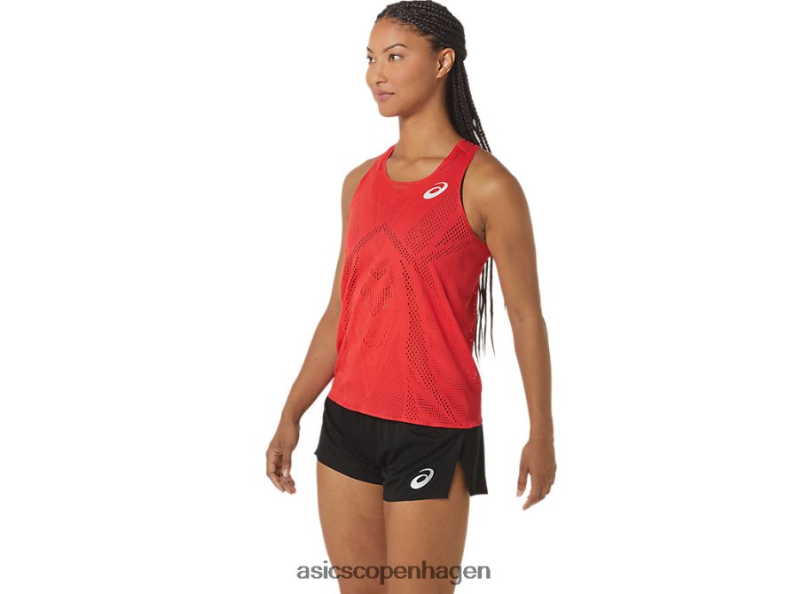 Asics actibreeze jacquard singlet elektrisk rød Z206F62341