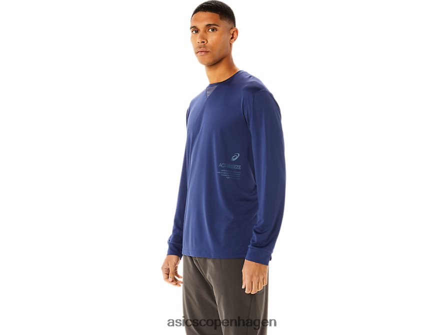 Asics actibreeze kølende jacquard langærmet top dybe hav Z206F6992