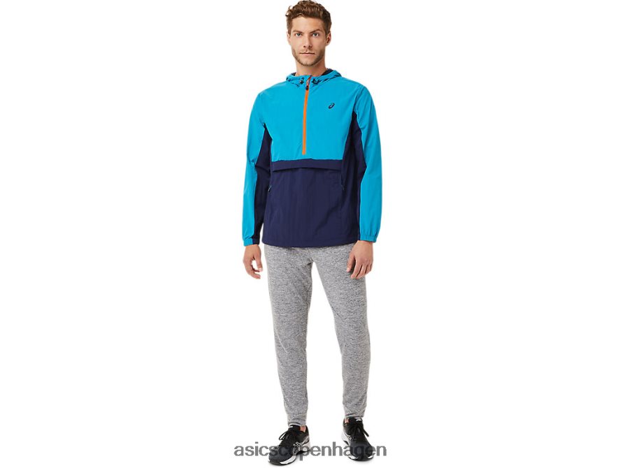 Asics anorak jakke blågrøn/peacoat Z206F62030