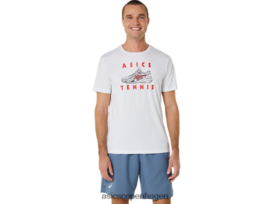 Asics banesko grafisk t-shirt strålende hvid Z206F6534