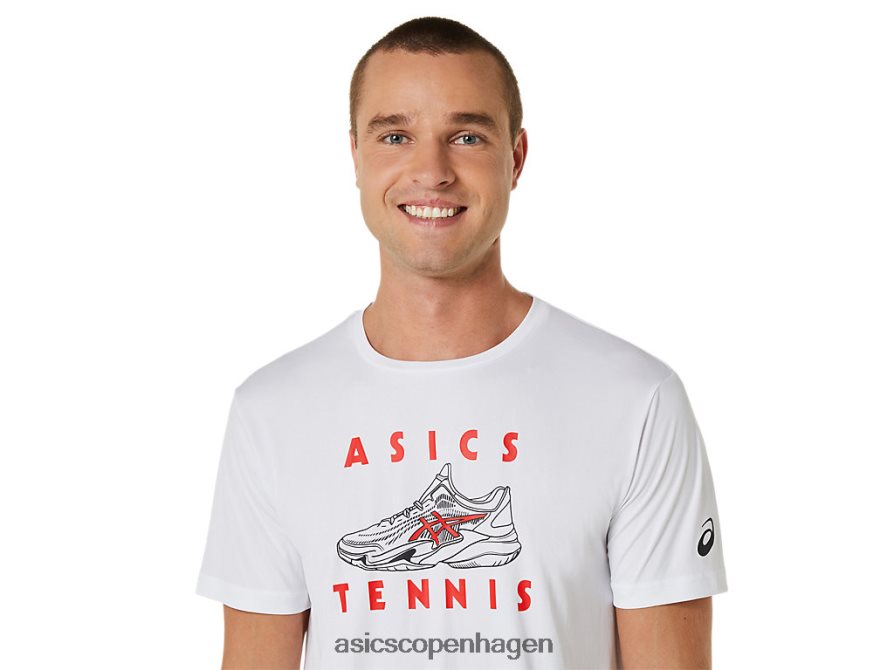 Asics banesko grafisk t-shirt strålende hvid Z206F6534
