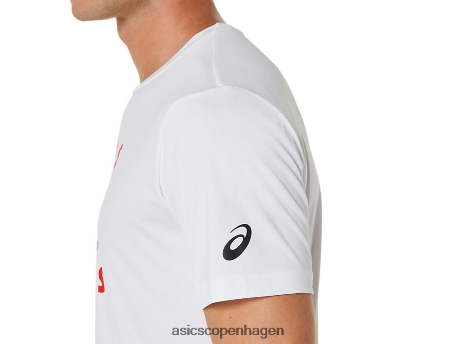 Asics banesko grafisk t-shirt strålende hvid Z206F6534