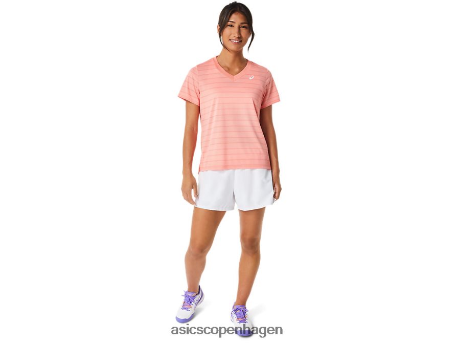 Asics banestribet kortærmet top guava Z206F62503