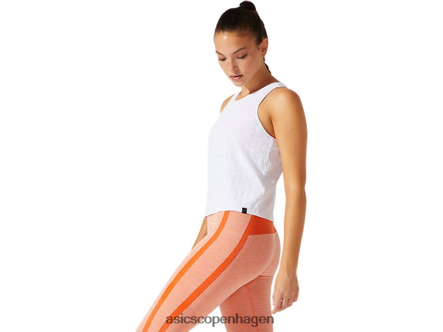 Asics beskåret logo jacquard tank strålende hvid Z206F63966