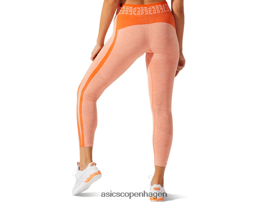 Asics beskåret logo sømløs stram morgenfrue appelsin/solfersken Z206F63940