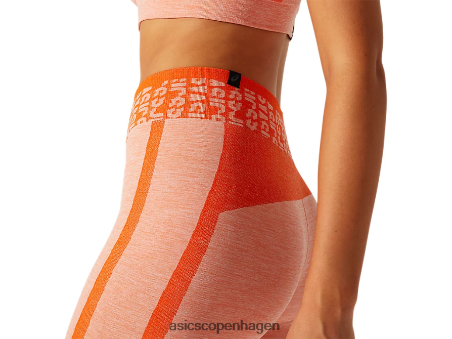 Asics beskåret logo sømløs stram morgenfrue appelsin/solfersken Z206F63940