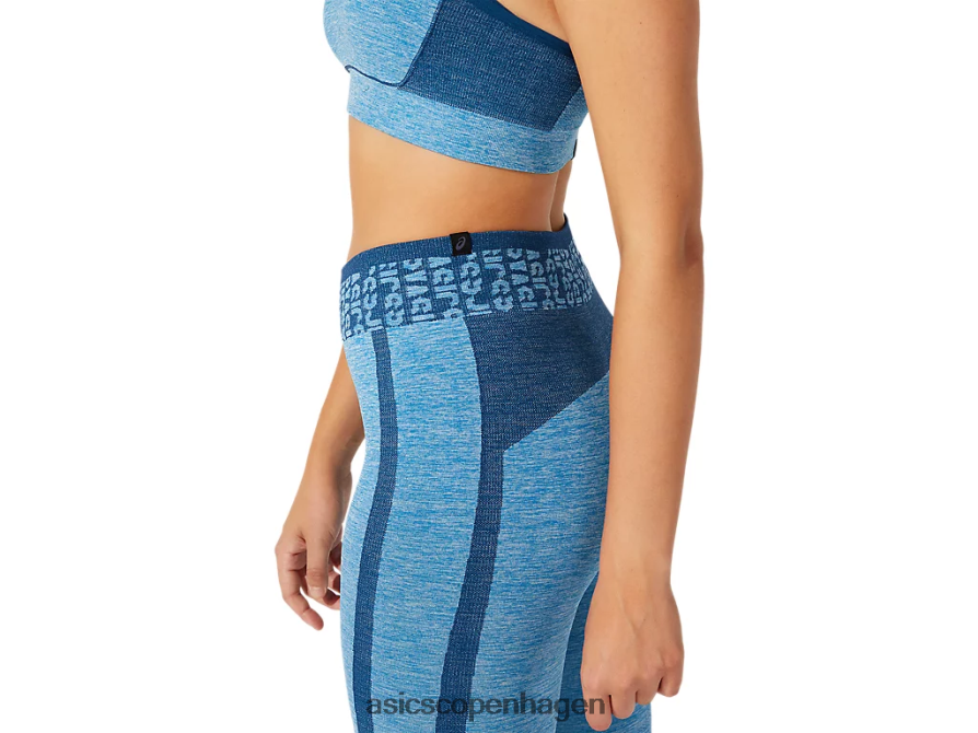 Asics beskåret logo sømløs stram reborn blå/mako blå Z206F63947