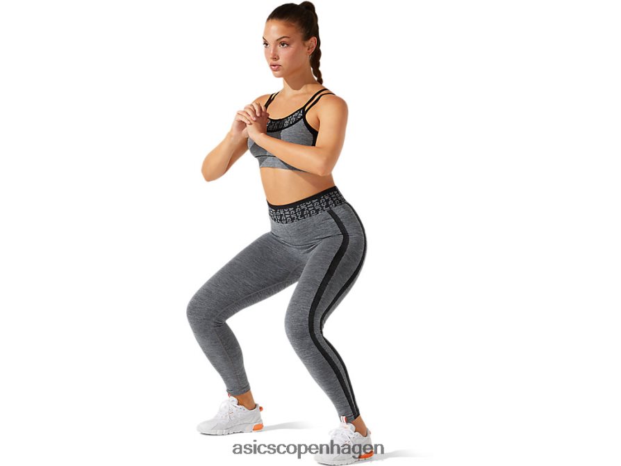 Asics beskåret logo sømløs stram ydeevne sort/grafitgrå Z206F63935