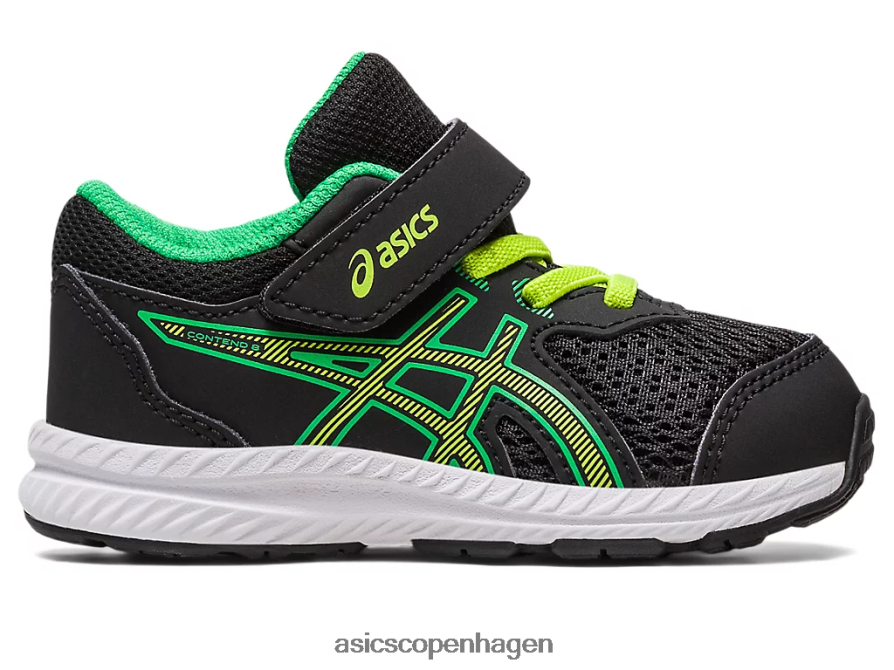 Asics bestride 8 småbørnsstørrelse sort/limeskal Z206F64316