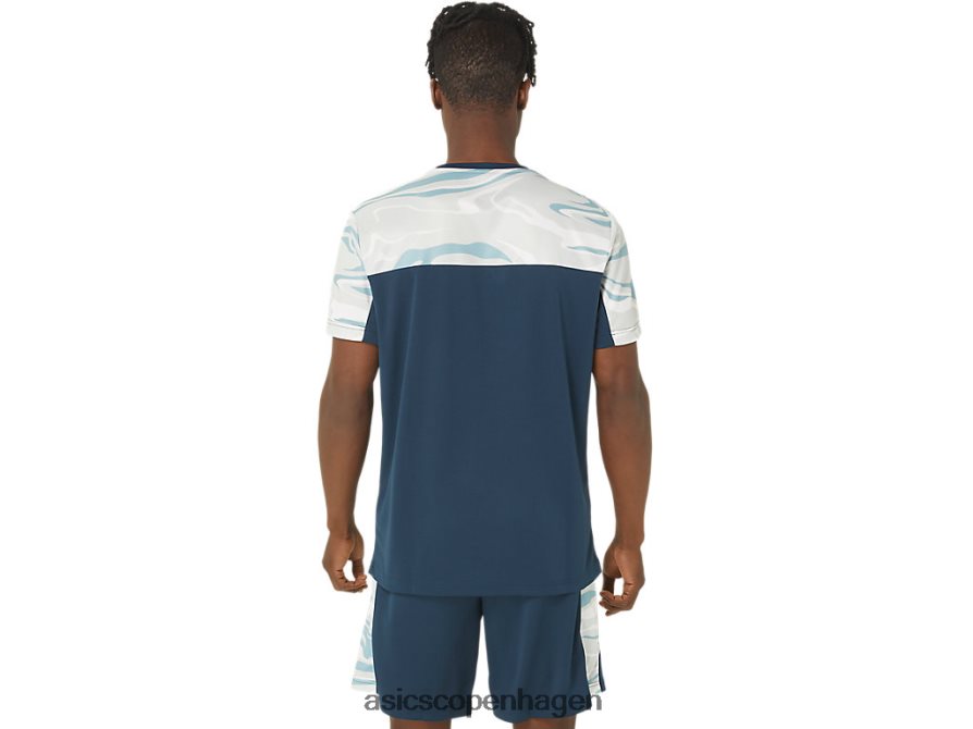 Asics blok kortærmet top fransk blå/polar nuance Z206F666