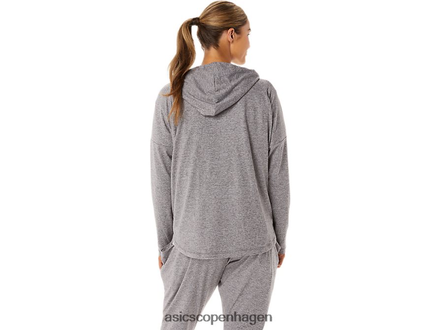 Asics blød strikket hættetrøje med fuld lynlås røgskygge lyng Z206F62937