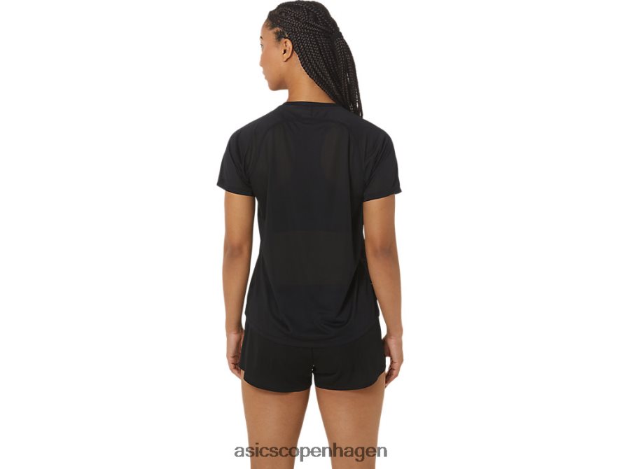 Asics cj-line let kortærmet top ydeevne sort/hviskgrøn Z206F62337