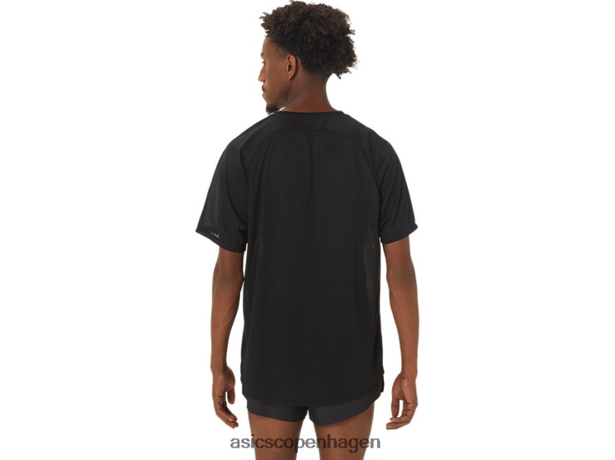 Asics cj-line let kortærmet top ydeevne sort/hviskgrøn Z206F6255