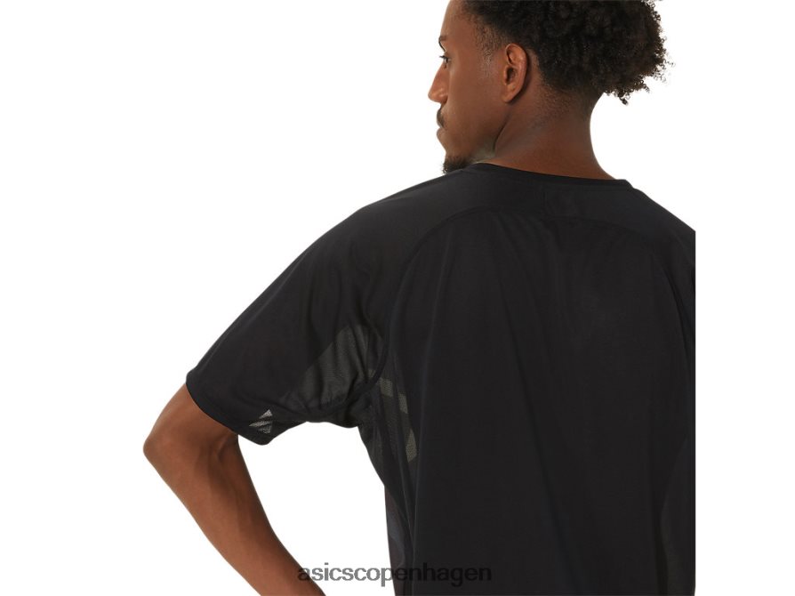 Asics cj-line let kortærmet top ydeevne sort/hviskgrøn Z206F6255