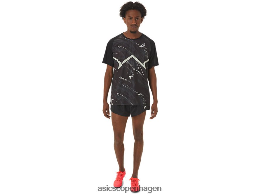 Asics cj-line let kortærmet top ydeevne sort/hviskgrøn Z206F6255