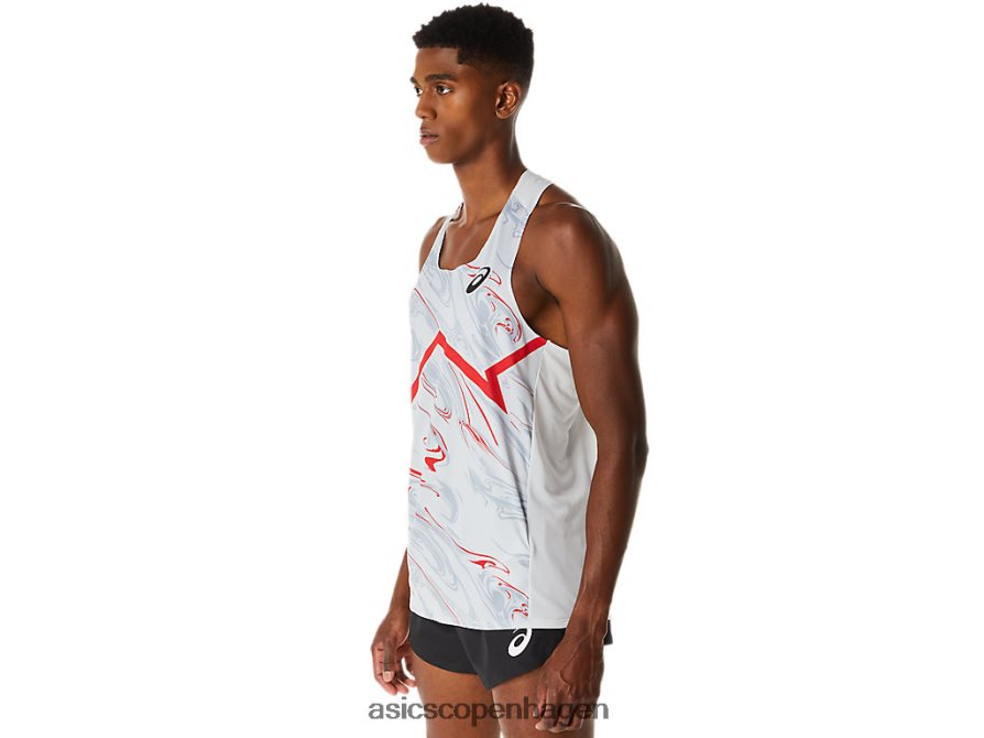 Asics cj-line let singlet gletsjergrå/elektrisk rød Z206F6276
