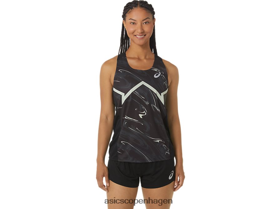 Asics cj-line let singlet ydeevne sort/hviskgrøn Z206F62347