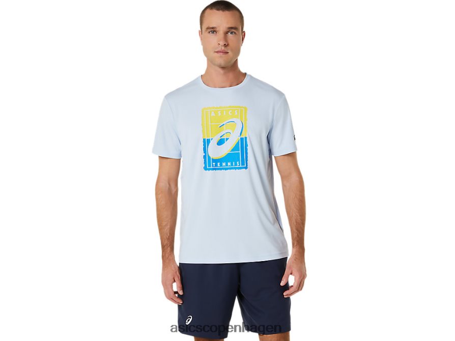 Asics court gs grafisk t-shirt blød himmel Z206F6474