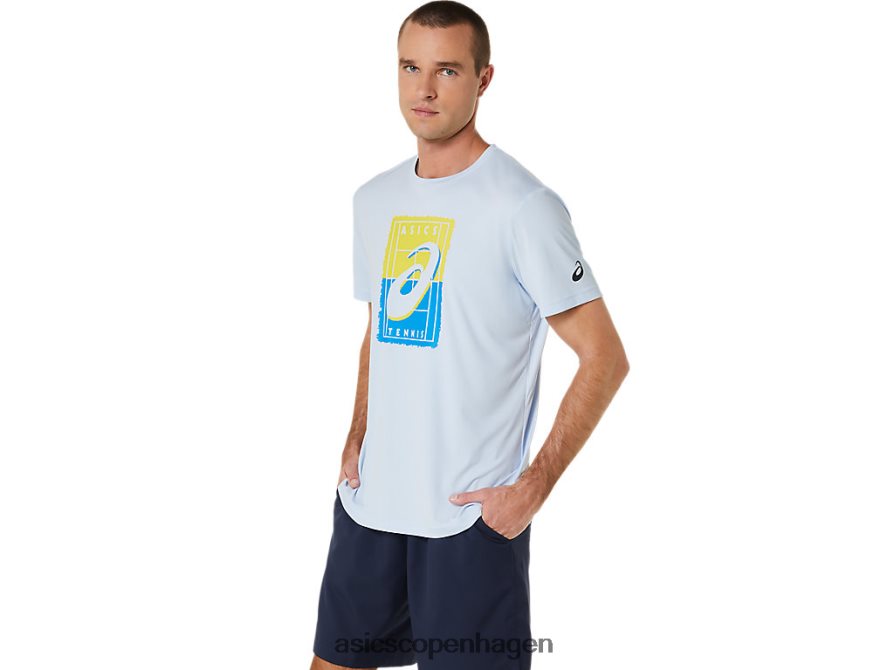 Asics court gs grafisk t-shirt blød himmel Z206F6474