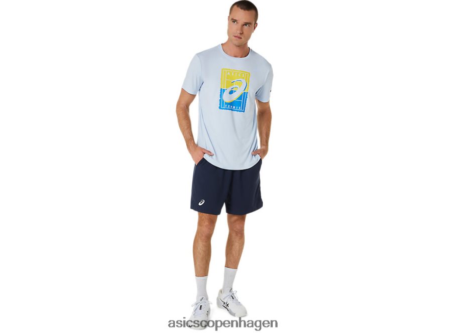 Asics court gs grafisk t-shirt blød himmel Z206F6474