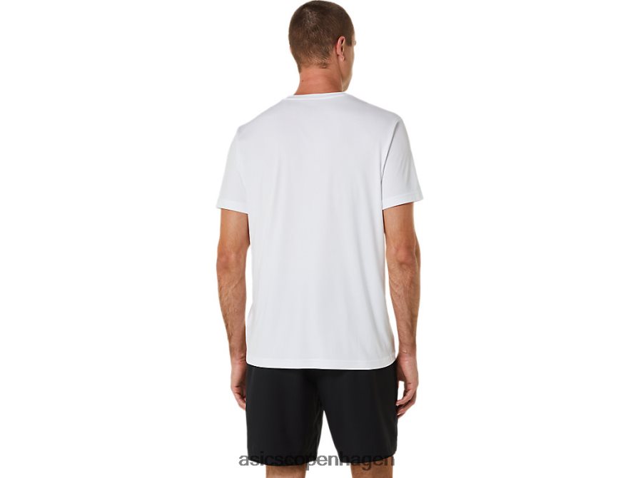 Asics court gs grafisk t-shirt strålende hvid Z206F6525
