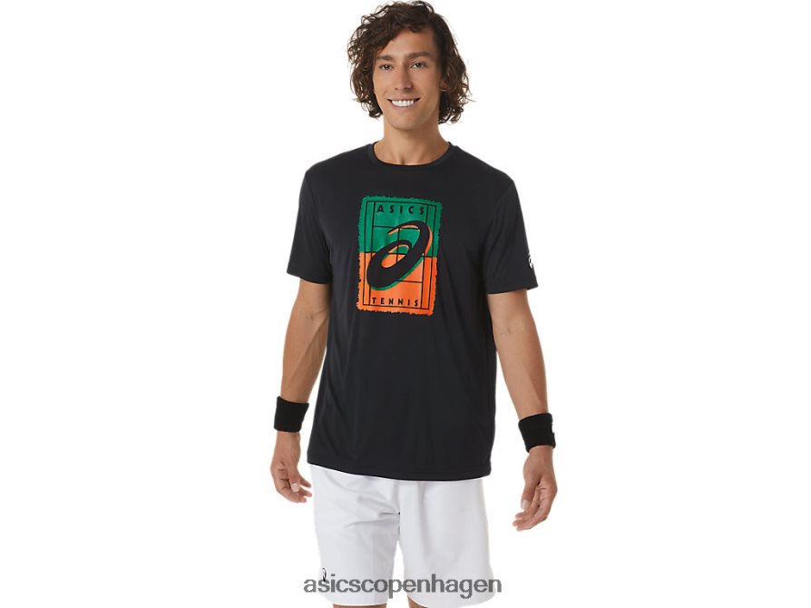 Asics court gs grafisk t-shirt ydeevne sort Z206F6450