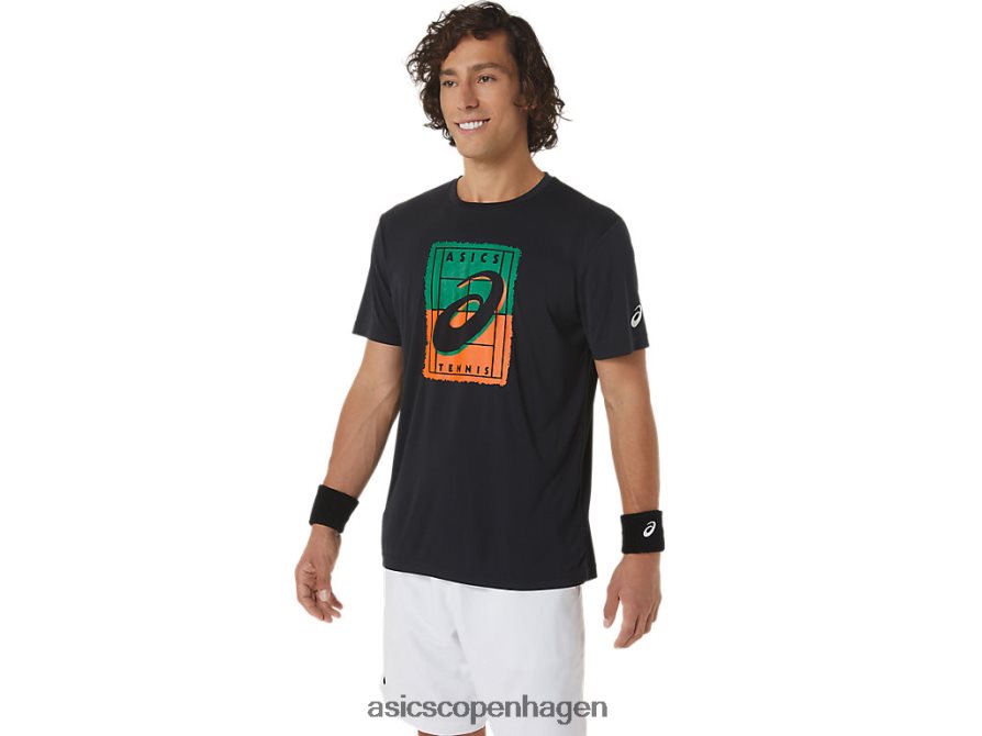 Asics court gs grafisk t-shirt ydeevne sort Z206F6450