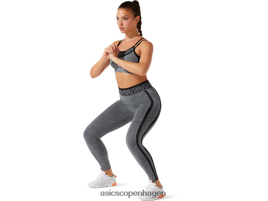 Asics cropped logo sømløs bh ydeevne sort/grafitgrå Z206F63928