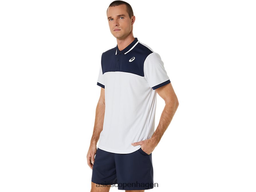 Asics domstol poloshirt strålende hvid/midnat Z206F6548