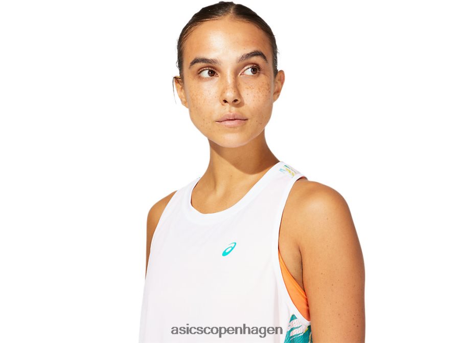 Asics farve injektionstank strålende hvid/baltisk juvel Z206F63967