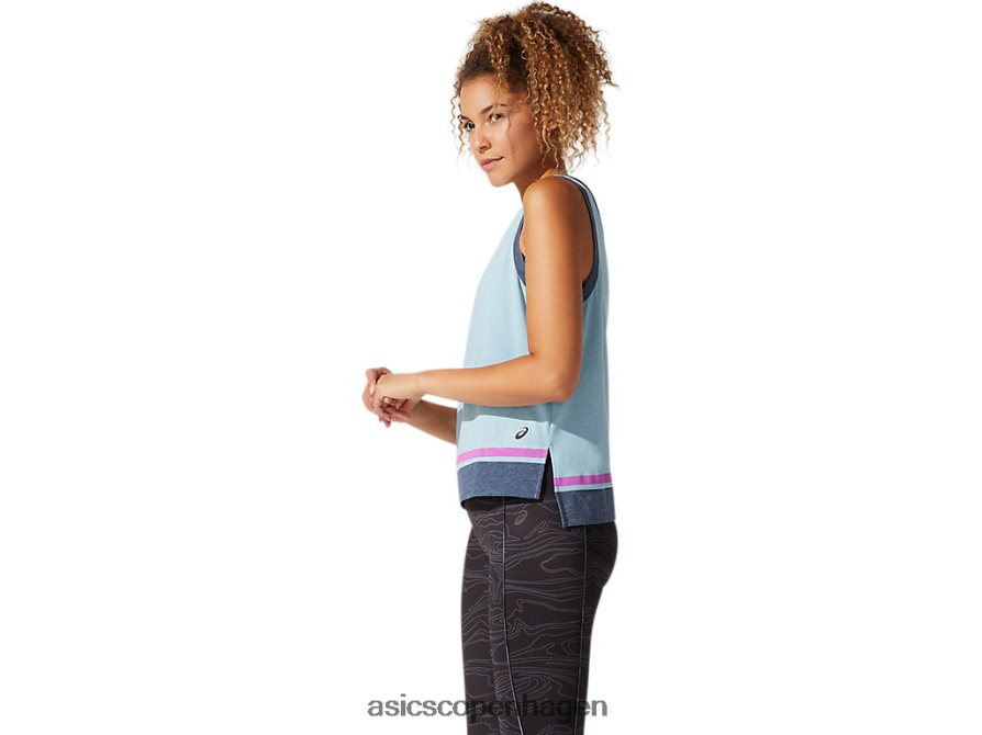 Asics farveblok tank røg blå Z206F64066