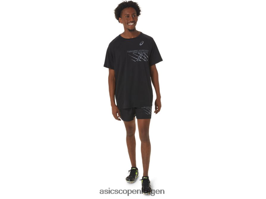 Asics finish linje grafisk kortærmet top ydeevne sort Z206F6249