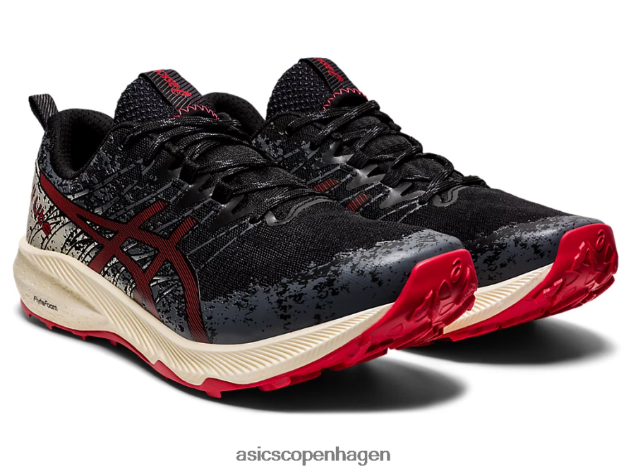 Asics fuji lite 2 sort/elektrisk rød Z206F61661