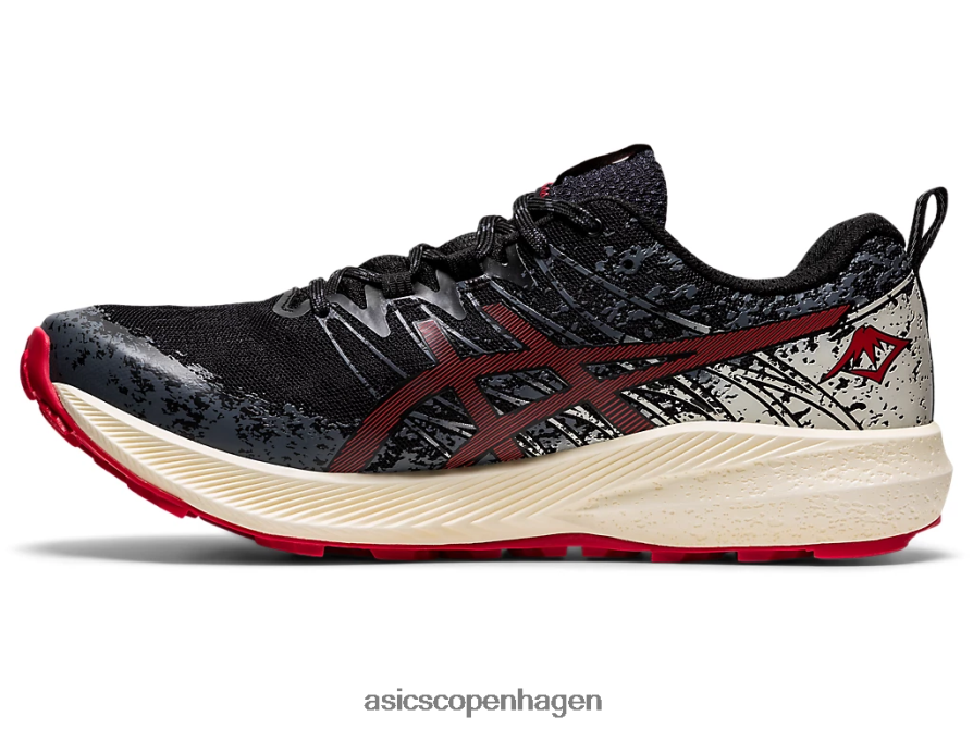Asics fuji lite 2 sort/elektrisk rød Z206F61661