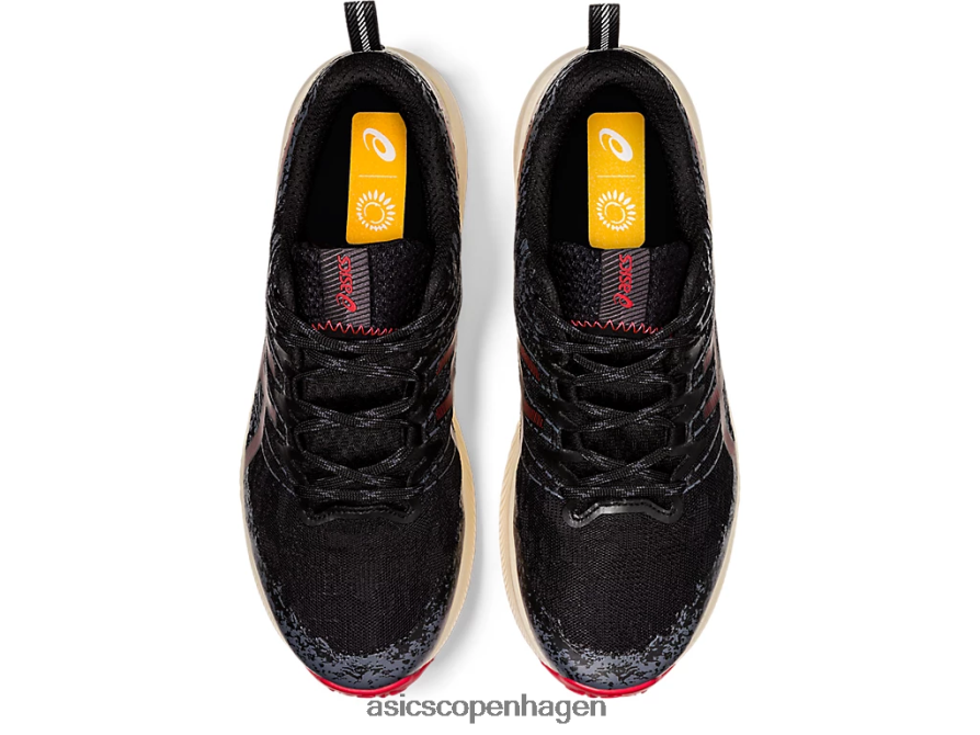 Asics fuji lite 2 sort/elektrisk rød Z206F61661