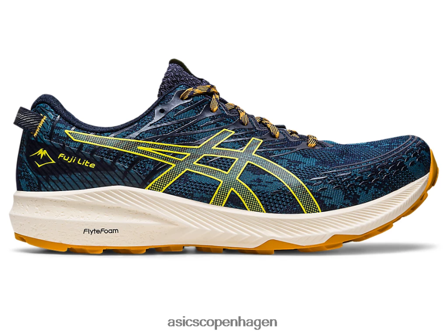 Asics fuji lite 3 blæk blågrøn/gylden gul Z206F6624