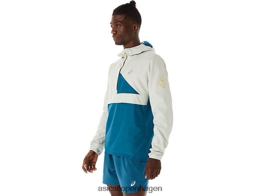 Asics fujitrail anorak blæk blågrøn/lys salvie Z206F6523