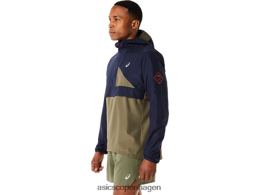 Asics fujitrail anorak midnat/kappegrøn Z206F61136