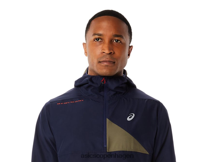 Asics fujitrail anorak midnat/kappegrøn Z206F61136