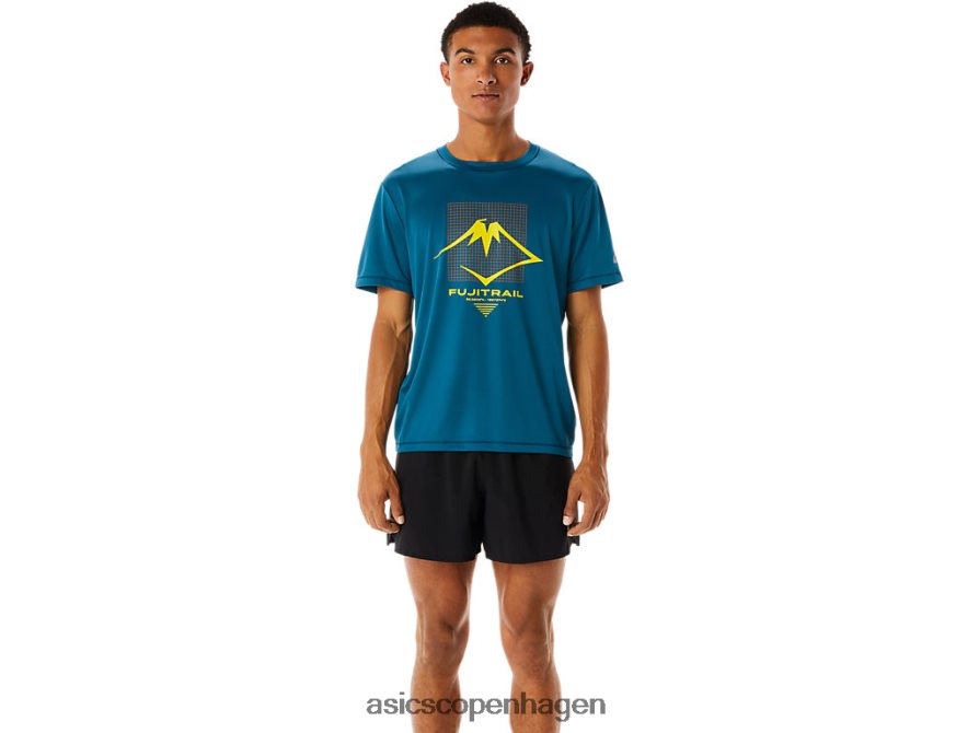 Asics fujitrail logo kortærmet top blæk blågrøn Z206F6436