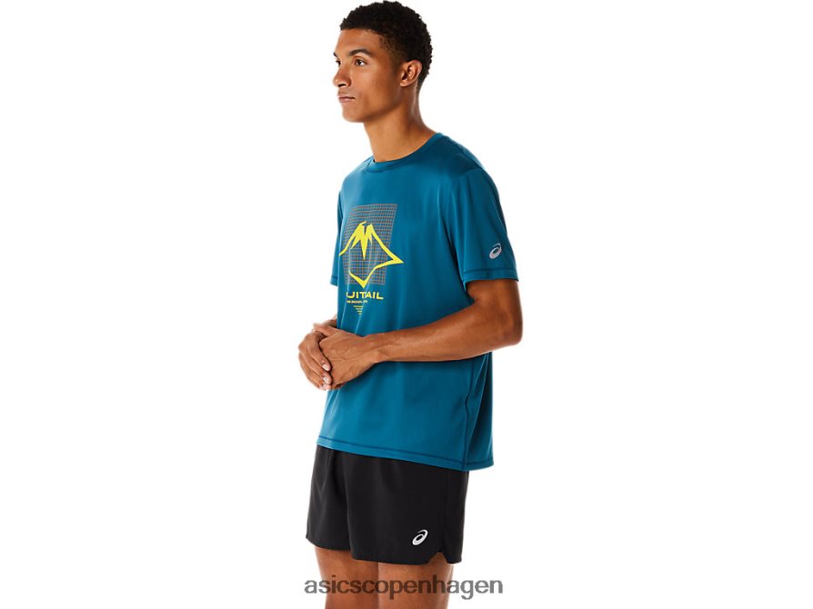 Asics fujitrail logo kortærmet top blæk blågrøn Z206F6436