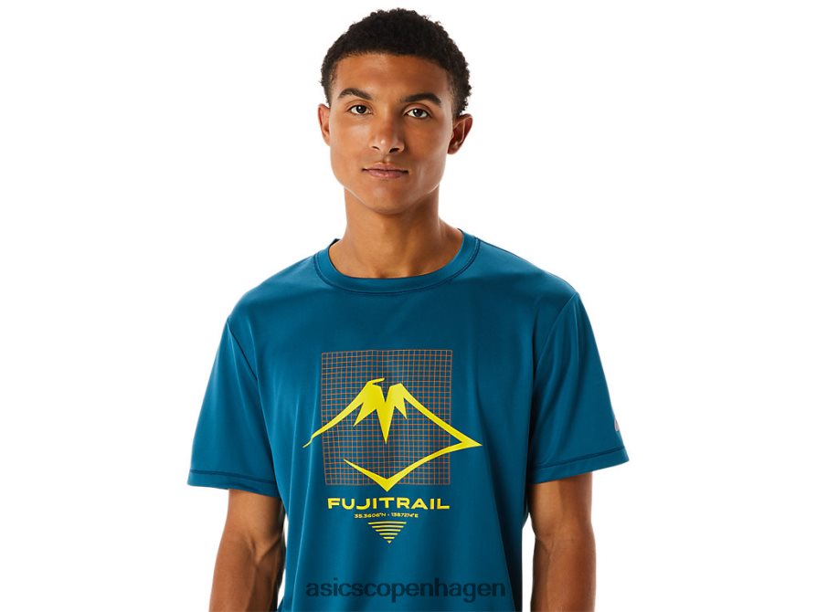 Asics fujitrail logo kortærmet top blæk blågrøn Z206F6436