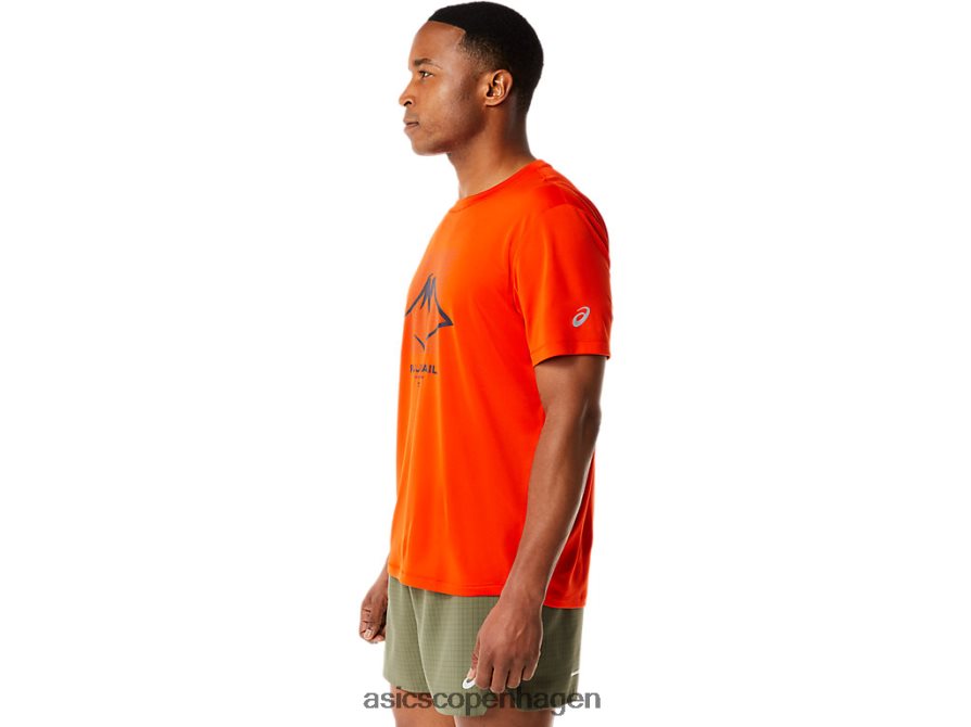 Asics fujitrail logo kortærmet top cherry tomat Z206F61114