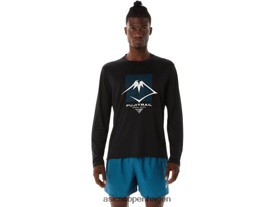 Asics fujitrail-logo langærmet top ydeevne sort Z206F6508