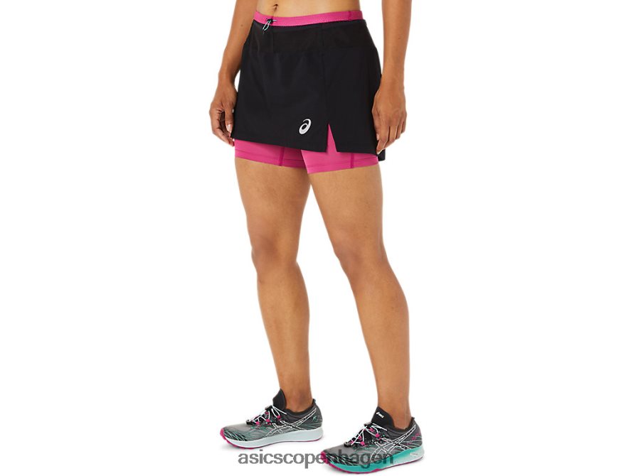 Asics fujitrail skort performance sort/fuchsiarød Z206F63507