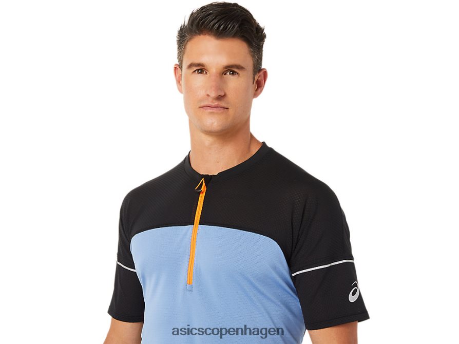 Asics fujitrail top blå harmoni/performance sort Z206F61433