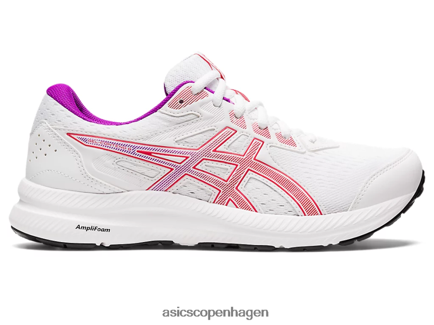 Asics gel-contend 8 hvid/rød alarm Z206F62657