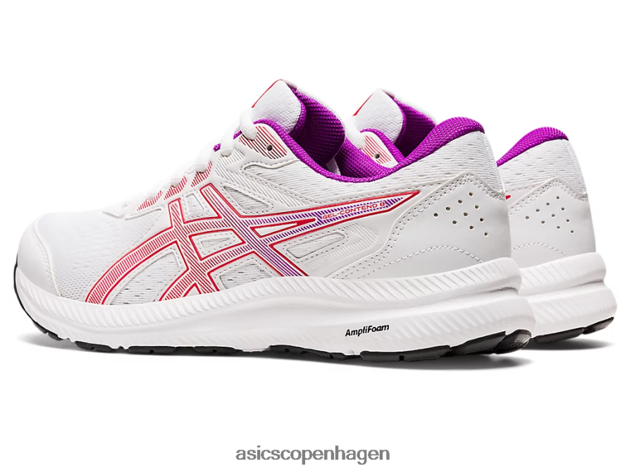 Asics gel-contend 8 hvid/rød alarm Z206F62657