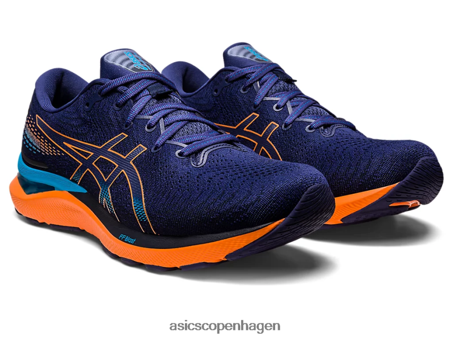 Asics gel-cumulus 24 indigo blå/sol fersken Z206F6363
